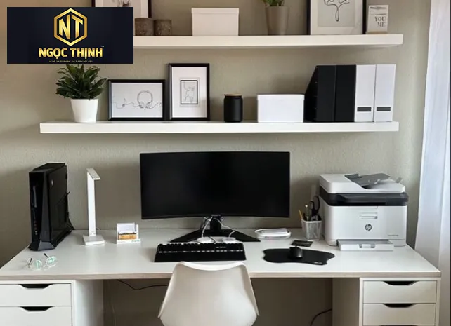 BÀN LÀM VIỆC GIA ĐÌNH CÓ TỦ NHIỀU NGĂN GIÁ TỐT - BLVGCĐ07